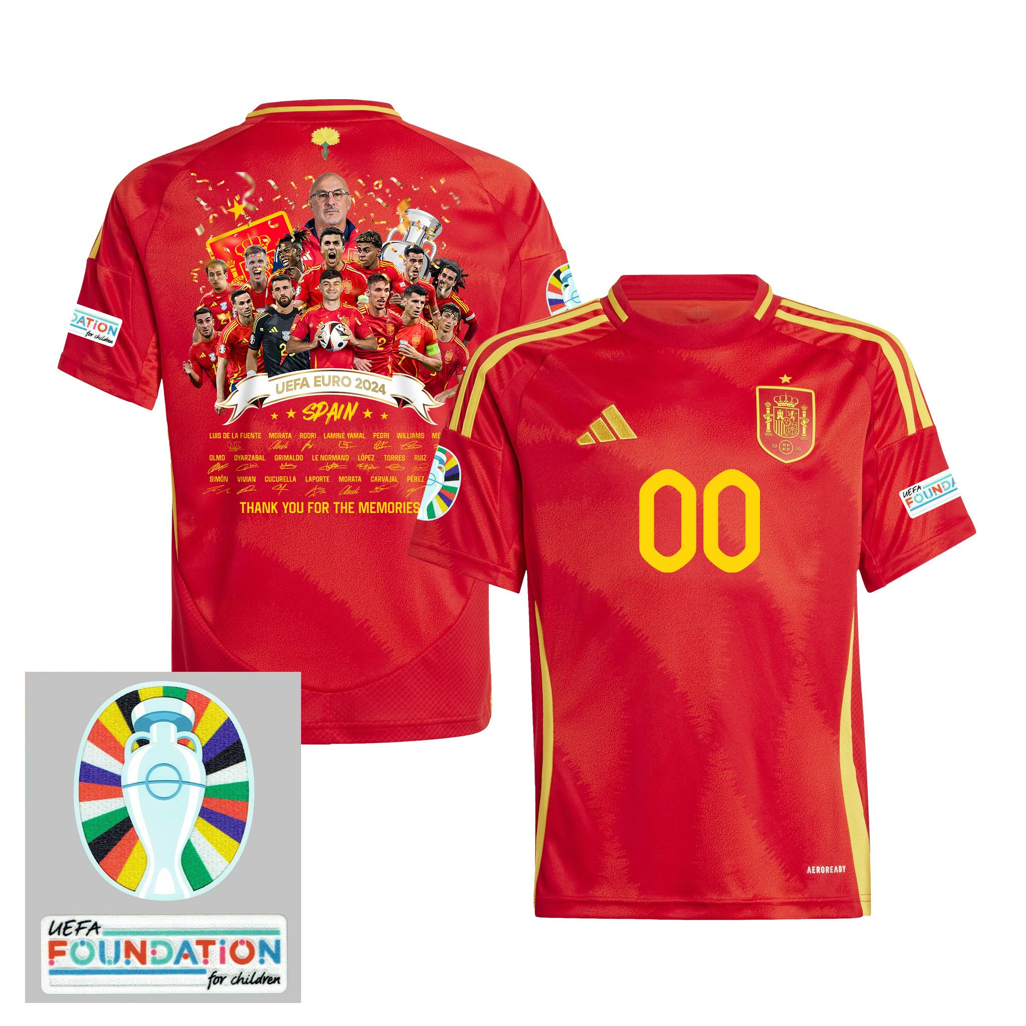 Spain National Team 2024 Euro 2024 Thanks For The Memories Home YOUTH Jersey - Red
