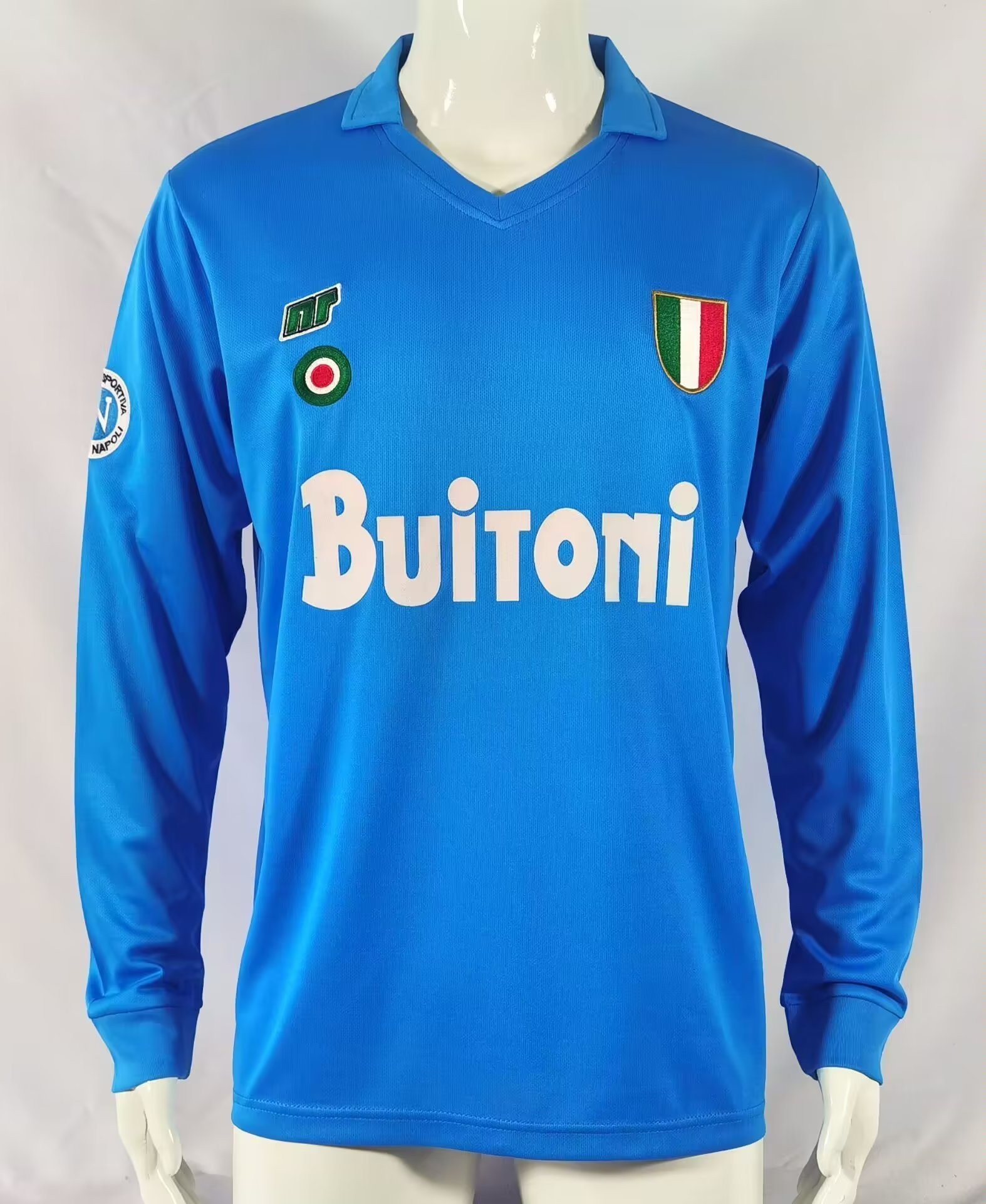 SSC Napoli 1987/88 Home Retro Long Sleeve Men Jersey – Blue