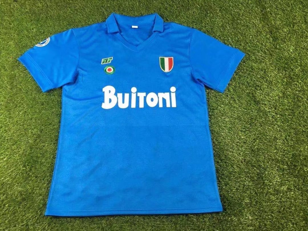 SSC Napoli 1987/88 Home Retro Men Jersey – Blue
