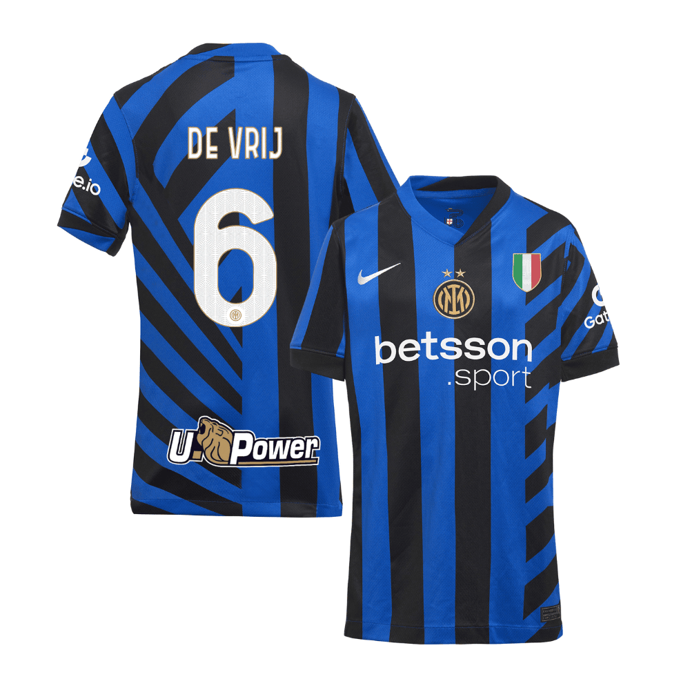 Stefan de Vrij 6 Inter Milan 2024/25 Home YOUTH Jersey - Blue