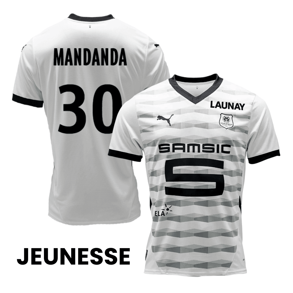 Steve Mandanda 30 Stade Rennais F.C. 2024/25 Away YOUTH Jersey - White