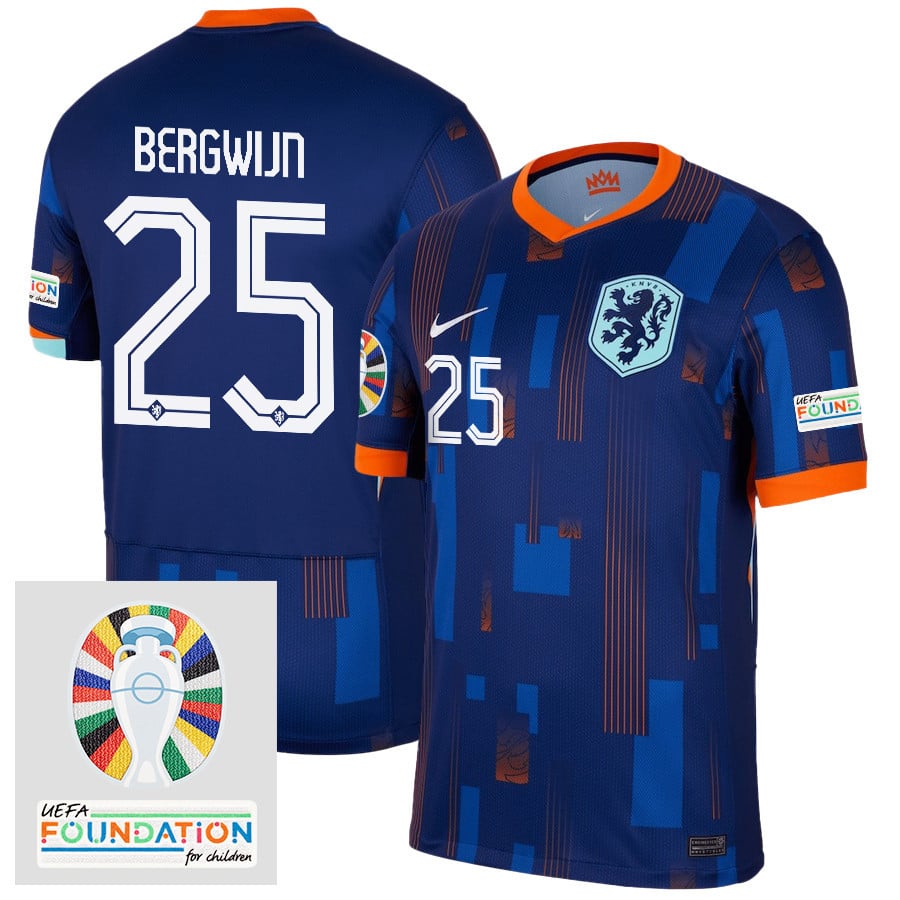 Steven Bergwijn 25 Netherlands National Team 2024/25 Away Men Jersey - Navy