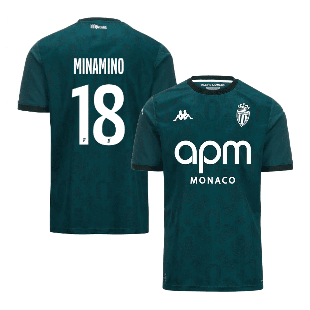 Takumi Minamino 18 AS Monaco 2024/25 Away Men Jersey - Green