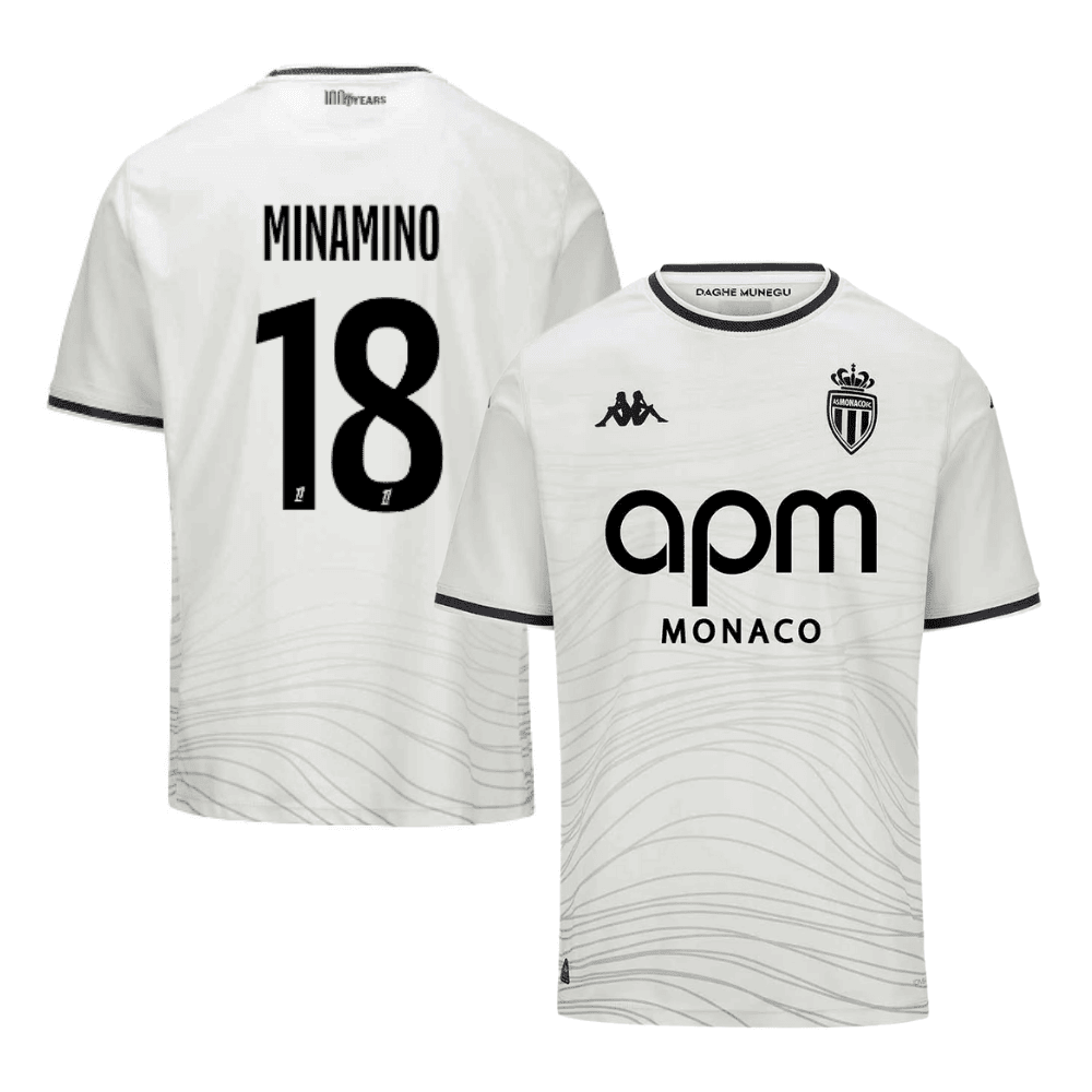 Takumi Minamino 18 AS Monaco 2024/25 Third Men Jersey - White