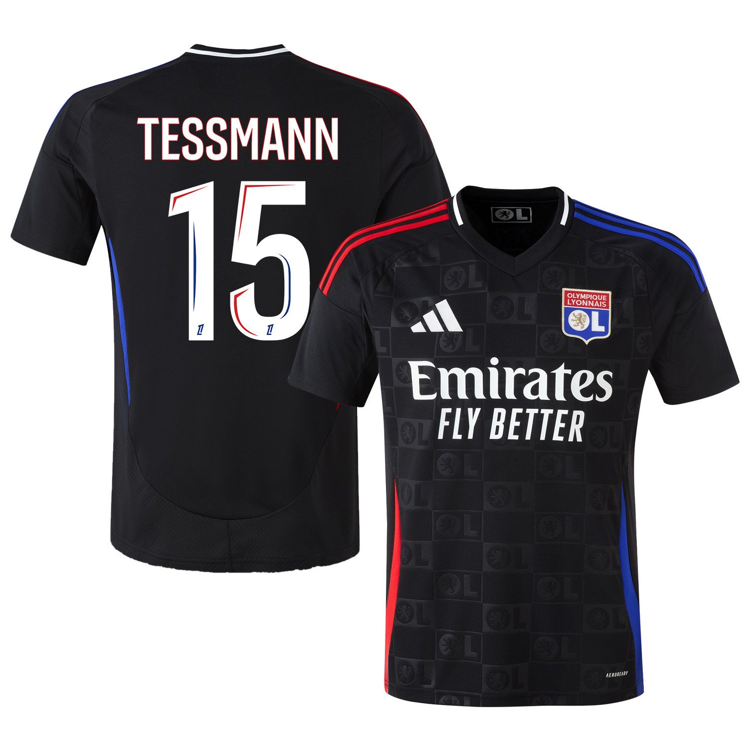 Tanner Tessmann 15 Olympique Lyonnais 2024/25 Away Men Jersey - Black