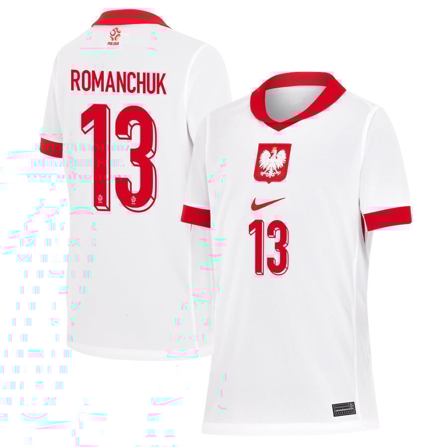 Taras Romanchuk 13 Poland National Team 2024/25 Home YOUTH Jersey - White