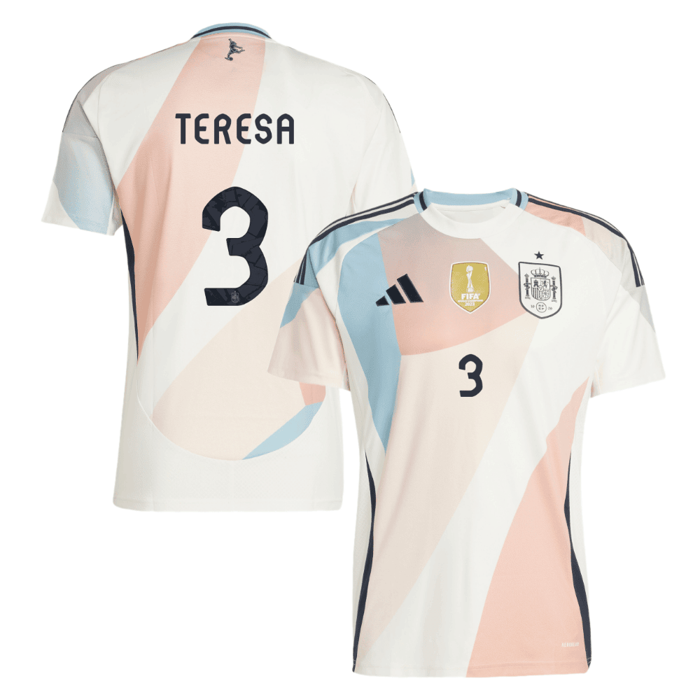 Teresa Abelleira 3 Spain Women's National Team 2025/26 Away Men Jersey - Cream