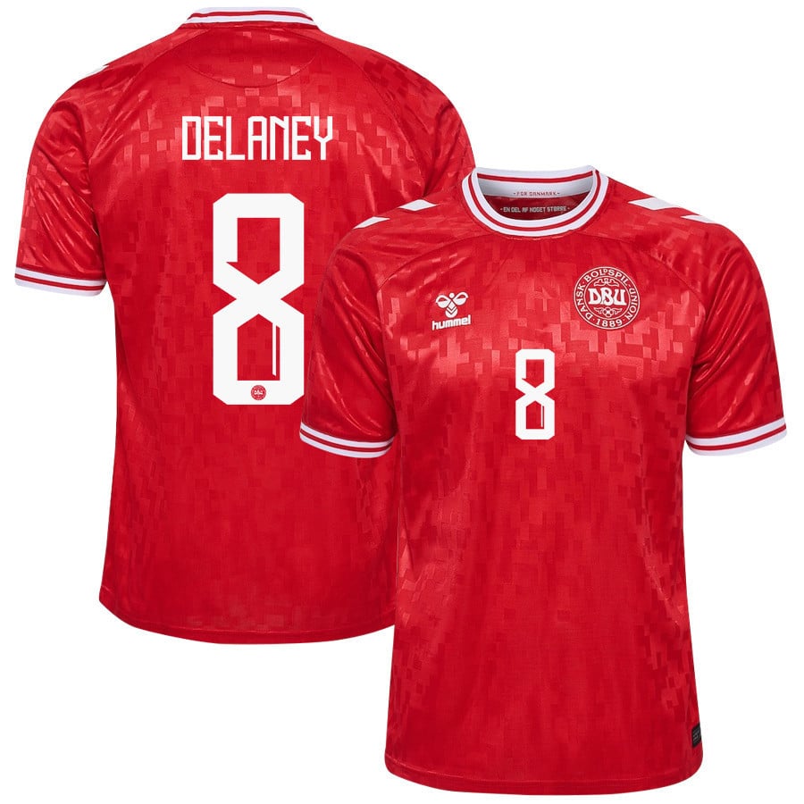 Thomas Delaney 8 Denmark National Team 2024/25 Home Men Jersey - Red