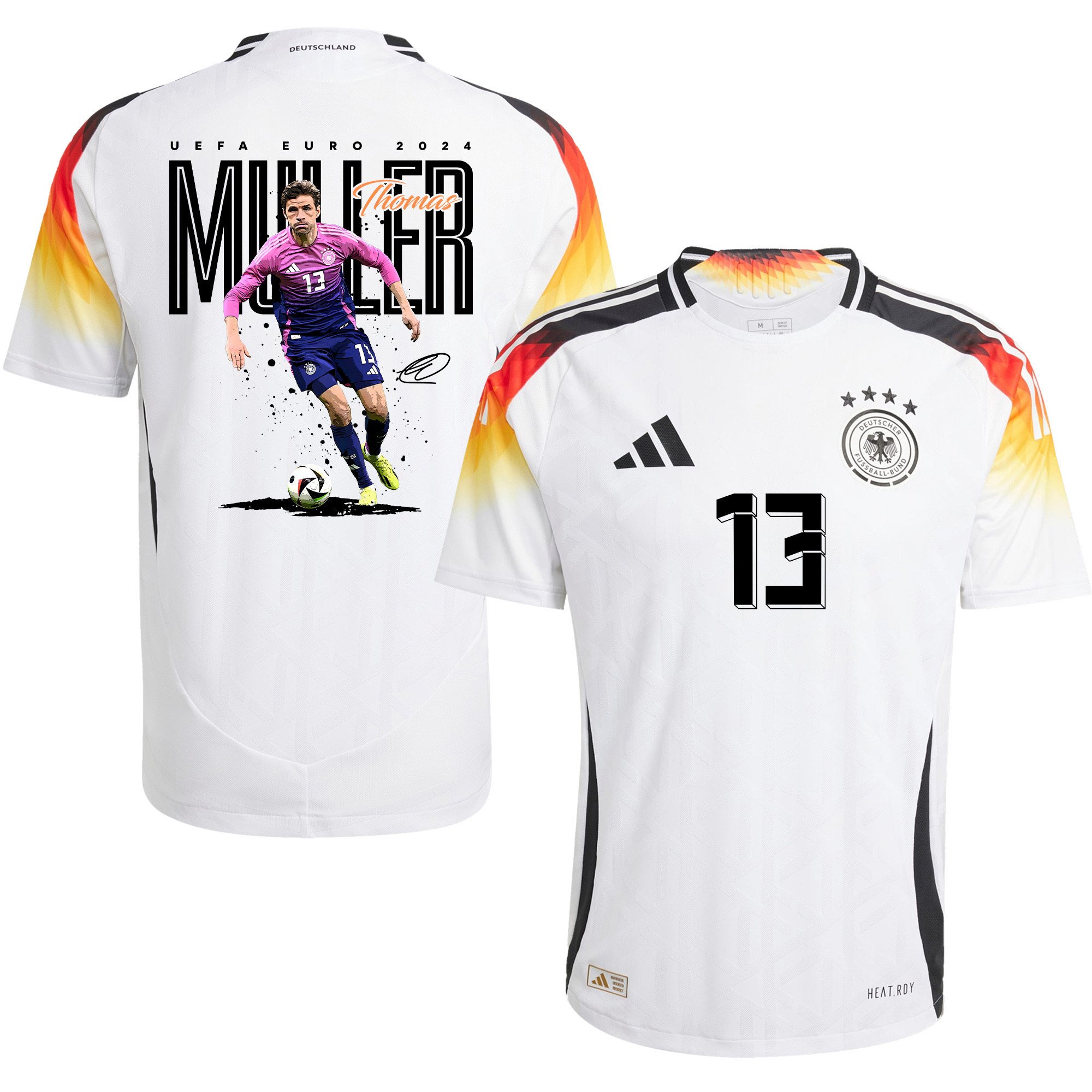 Thomas Müller 13 Euro 2024 Football Superstar Germany 2024/25 Home Jersey - Men, White