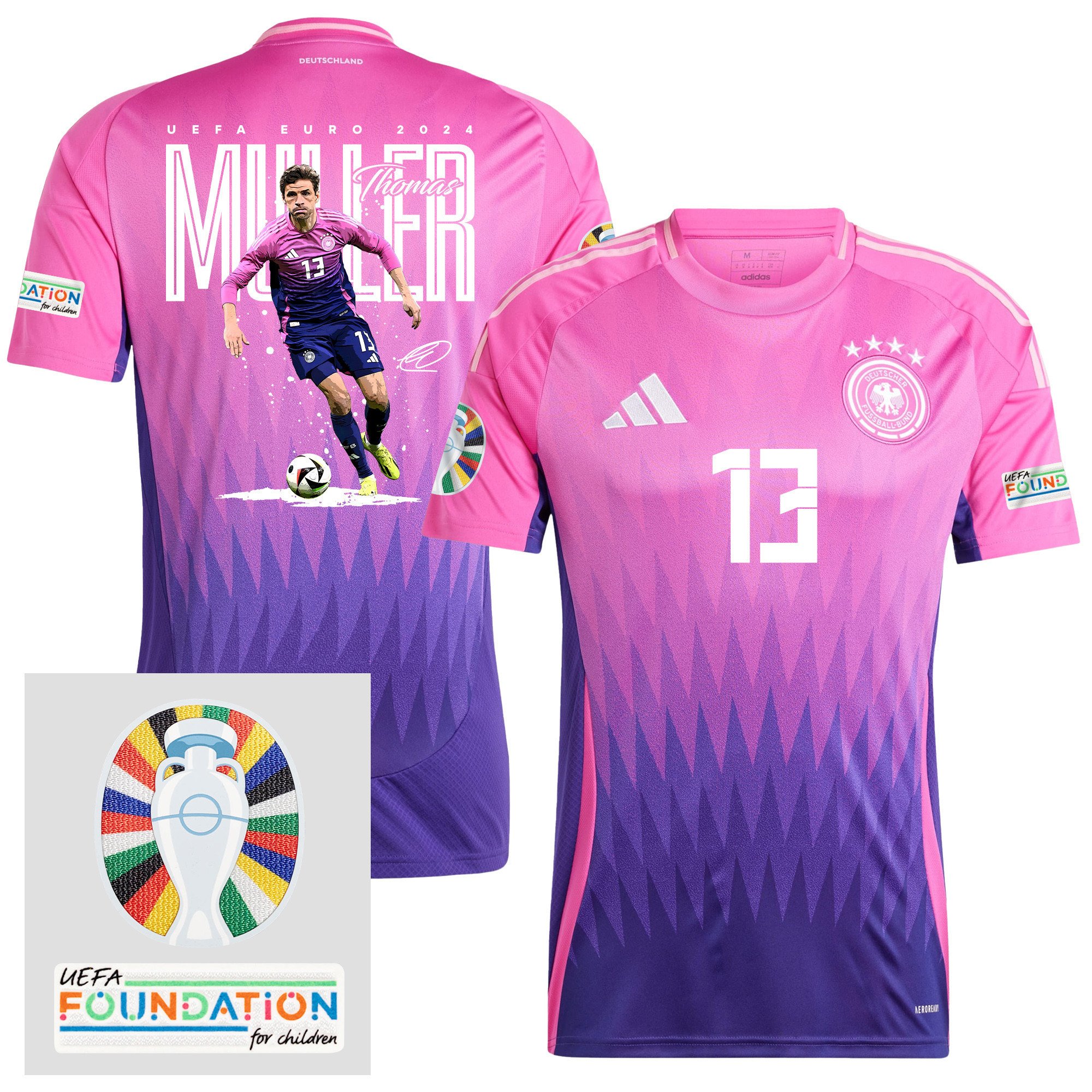 Thomas Müller 13 Euro 2024 Football Superstar Germany 2024/25 Men Away Jersey - UEFA Foundation Patch
