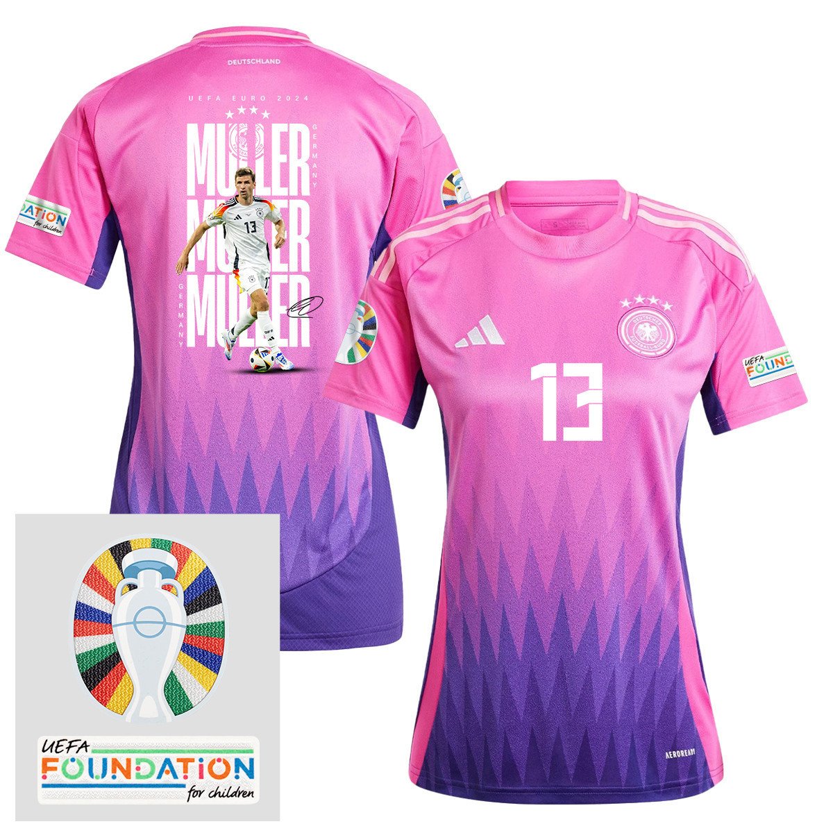 Thomas Müller 13 Germany 2024/25 Jersey Player's Moment - UEFA Foundation Patch, Women
