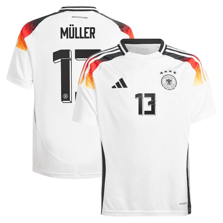 Thomas Müller 13 Germany National Team 2024 Home YOUTH Jersey - White