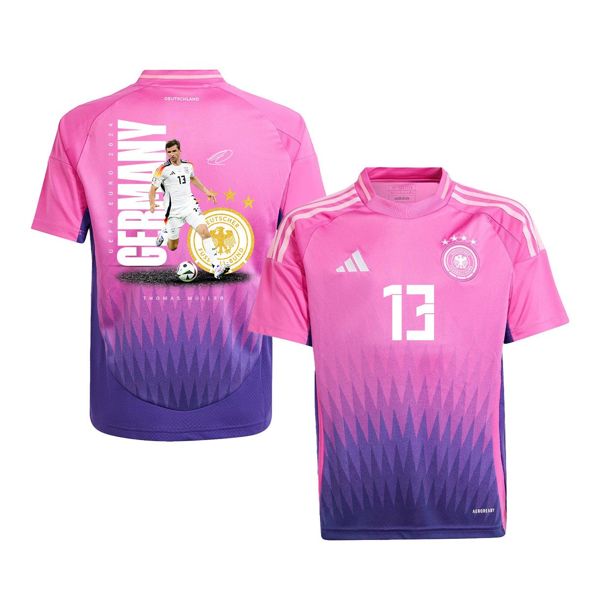 Thomas Müller 13 Signed Game-changer Germany National Team 2024 Away YOUTH Jersey - Purple