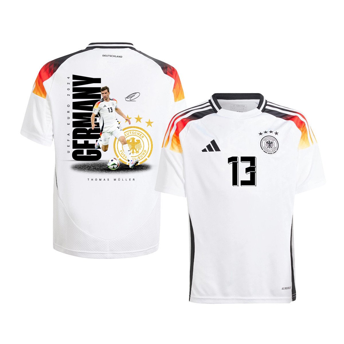 Thomas Müller 13 Signed Game-changer Germany National Team 2024 Home YOUTH Jersey - White