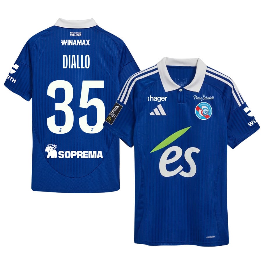Tidiane Diallo 35 RC Strasbourg Alsace 2024/25 Home Men Jersey - Blue