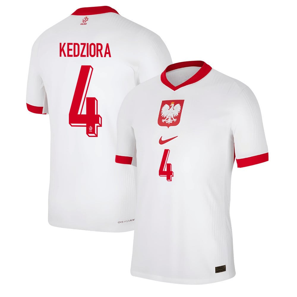 Tomasz Kedziora 4 Poland National Team 2024/25 Home Men Jersey - White