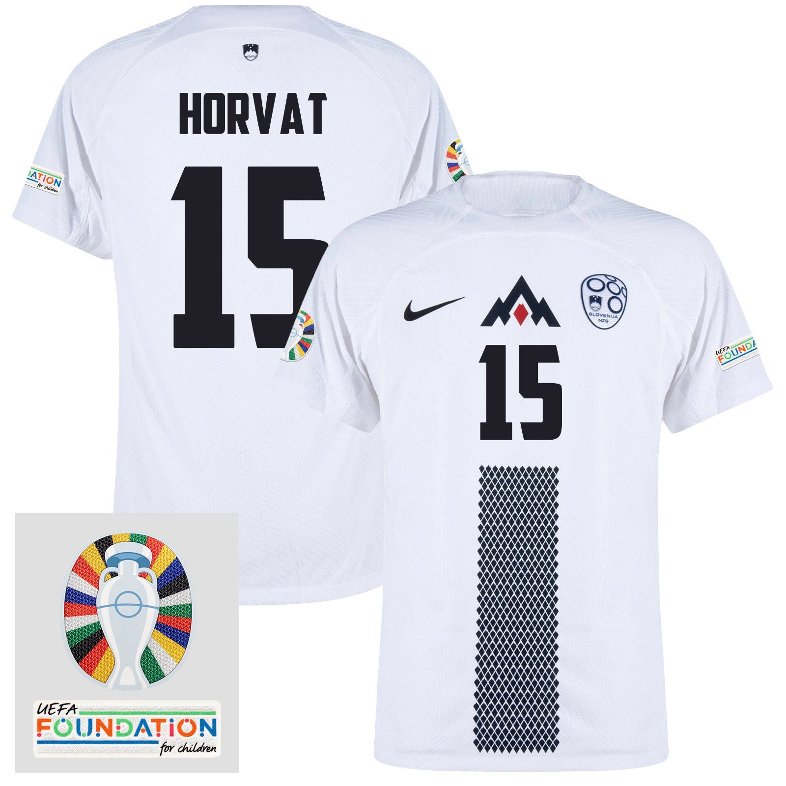 Tomi Horvat 15 Slovenia National Team 2024 Euro & Foundation Patch Home Men Jersey - White