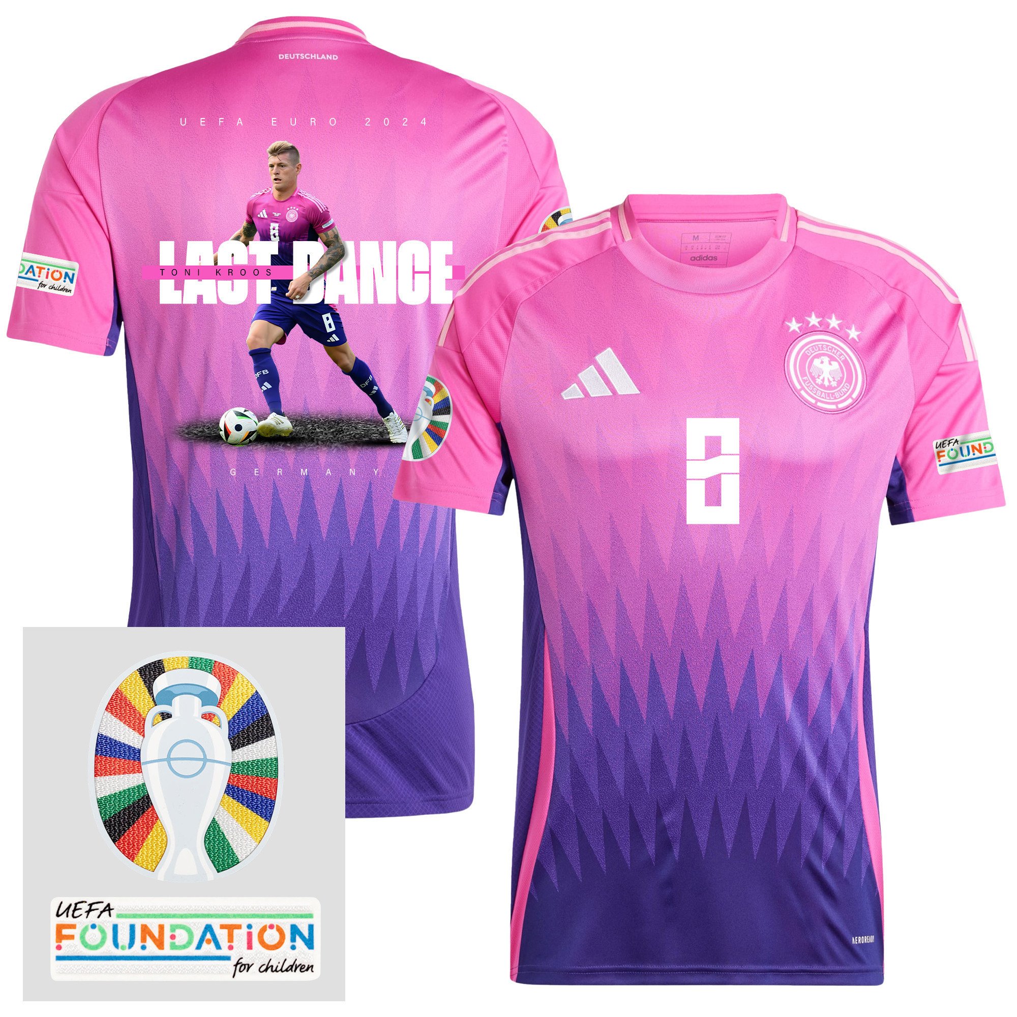Toni Kroos 8 and The Final Kick On The Pitch Germany 2024/25 Away Jersey - Men - UEFA Foundation Patch