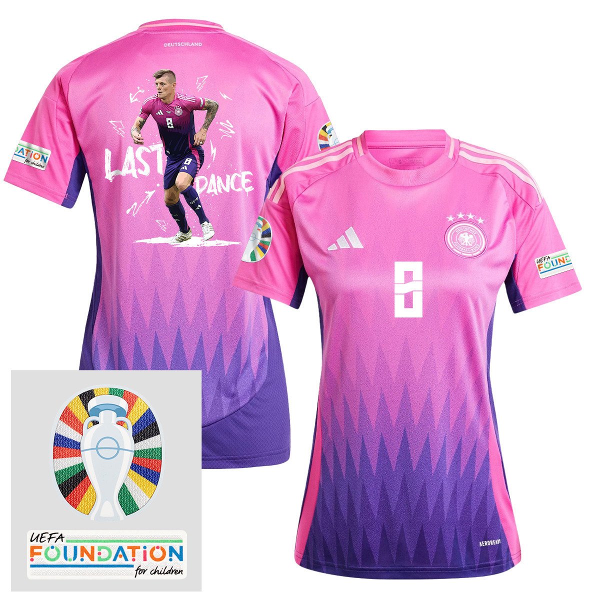 Toni Kroos 8 Embracing the Last Dance Germany 2024/25 Women's Jersey - UEFA Foundation Patch