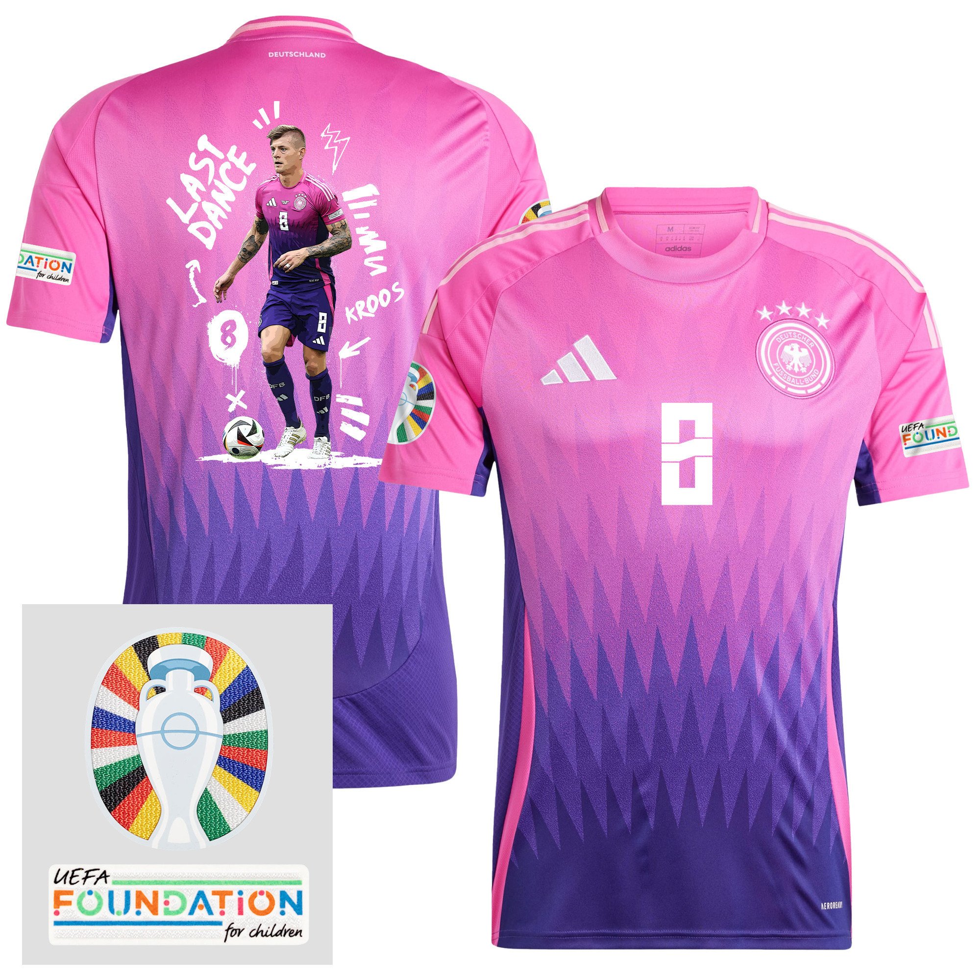 Toni Kroos 8 Farewell to Football Germany 2024/25 Away Jersey - Men - UEFA Foundation Patch