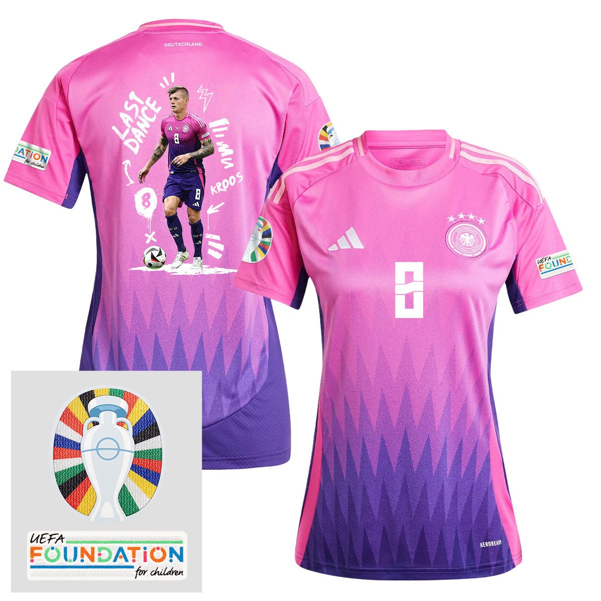 Toni Kroos 8 Farewell to Football Germany 2024/25 Women's Jersey - UEFA Foundation Patch