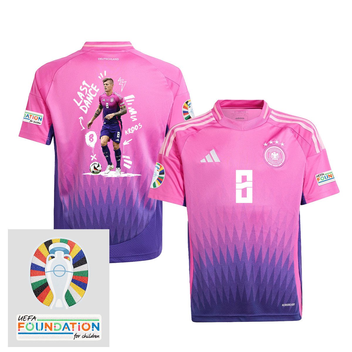 Toni Kroos 8 Farewell to Football Germany 2024/25 YOUTH Jersey - UEFA Foundation Patch