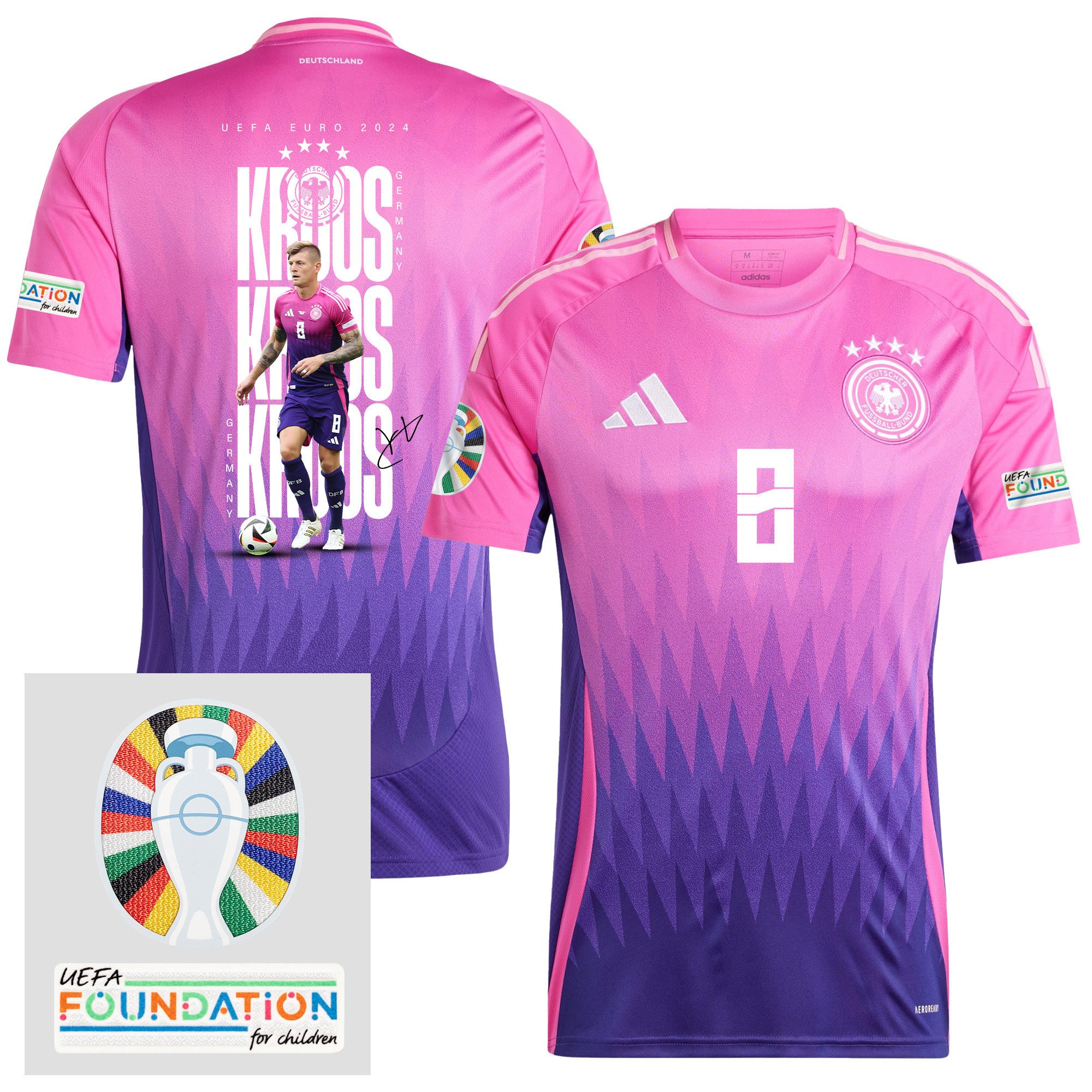 Toni Kroos 8 Germany 2024/25 Away Jersey Player's Moment - UEFA Foundation Patch, Men