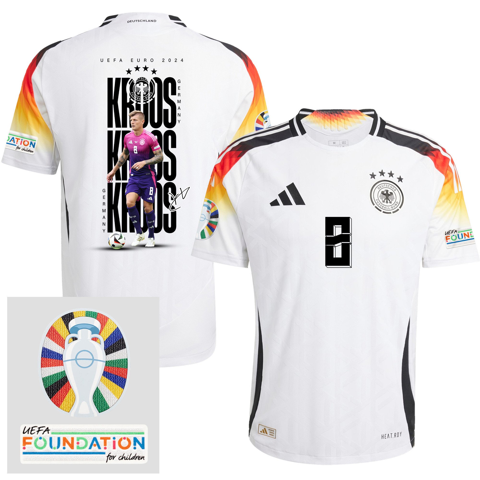 Toni Kroos 8 Germany 2024/25 Home Jersey Player's Moment - UEFA Foundation Patch, Men