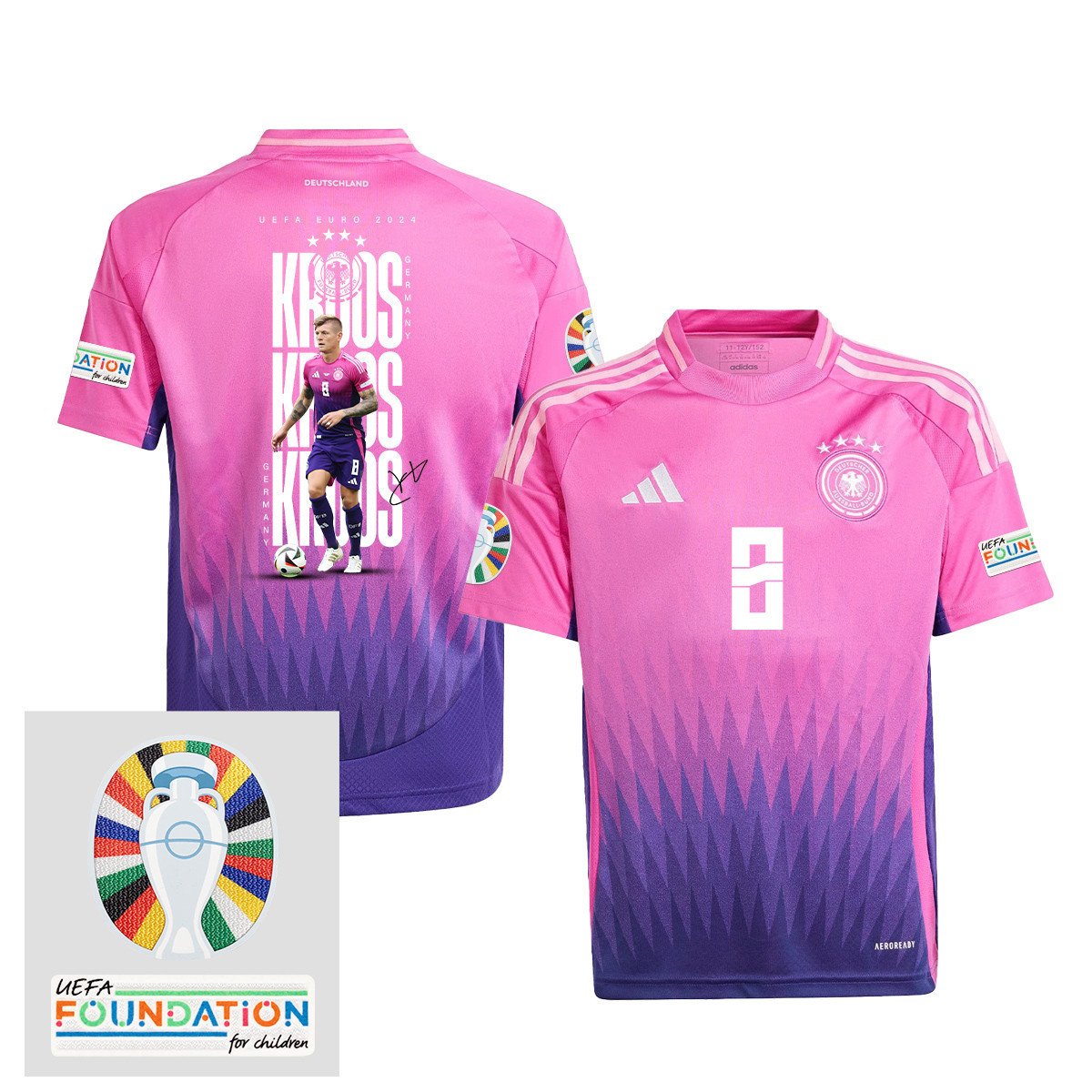 Toni Kroos 8 Germany 2024/25 YOUTH Away Jersey Player's Moment - UEFA Foundation Patch