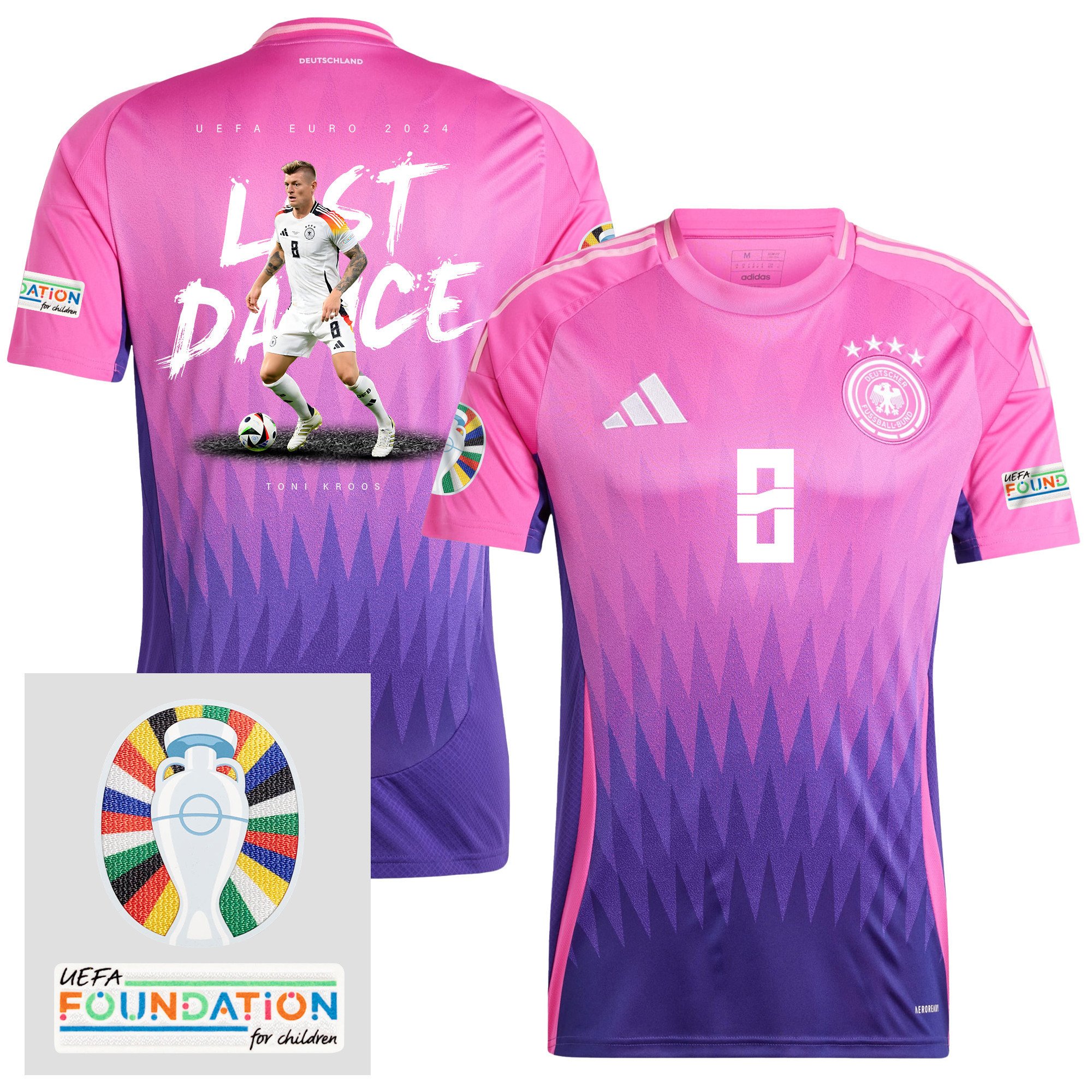 Toni Kroos 8 Last Dance of a Legend Germany 2024/25 Away Jersey - Men - UEFA Foundation Patch