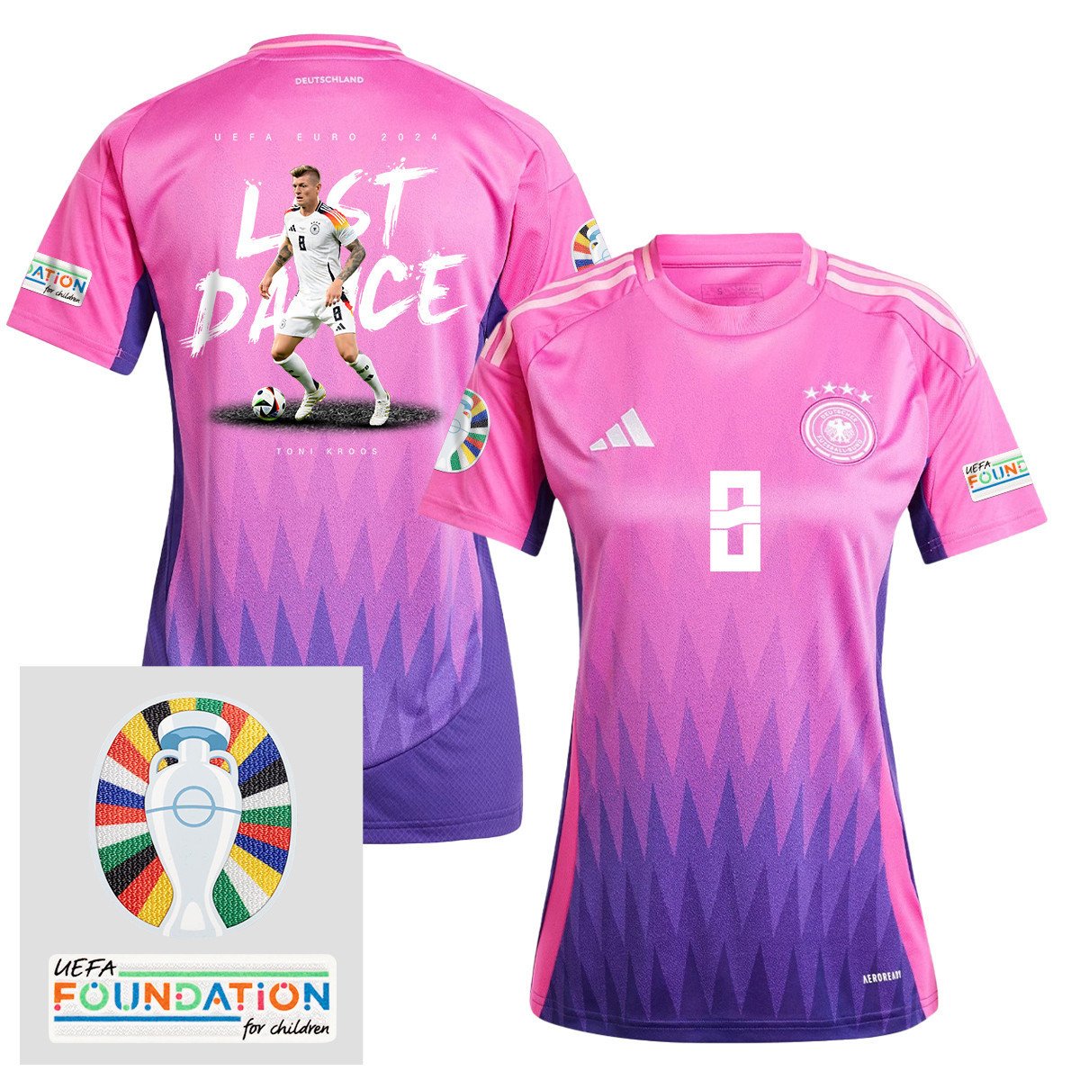Toni Kroos 8 Last Dance of a Legend Germany 2024/25 Women's Jersey - UEFA Foundation Patch