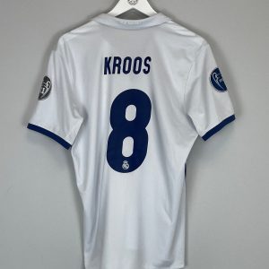 Toni Kroos 8 Real Madrid 2016/17 Home Men Retro Jersey - White