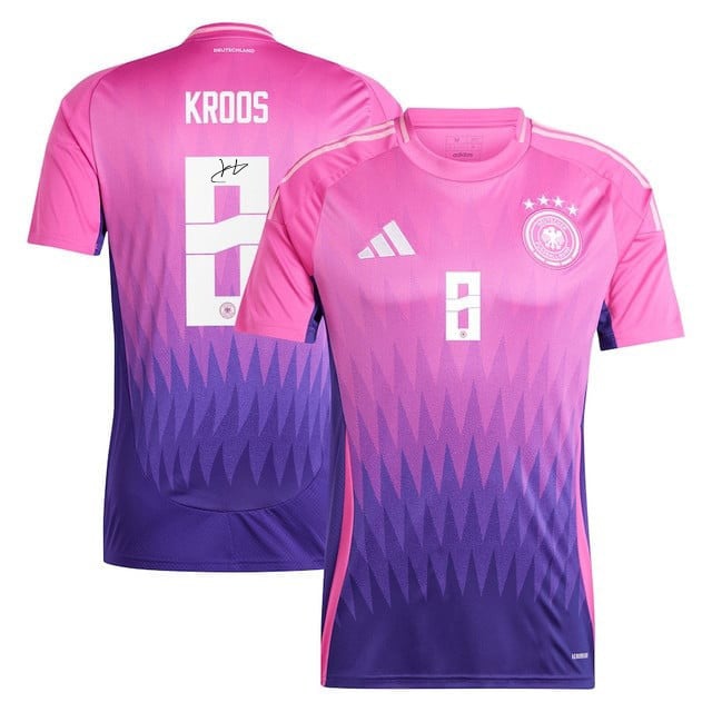 Toni Kroos 8 Signed Germany National Team 2024 Away Jersey Autographed - Men, Pink