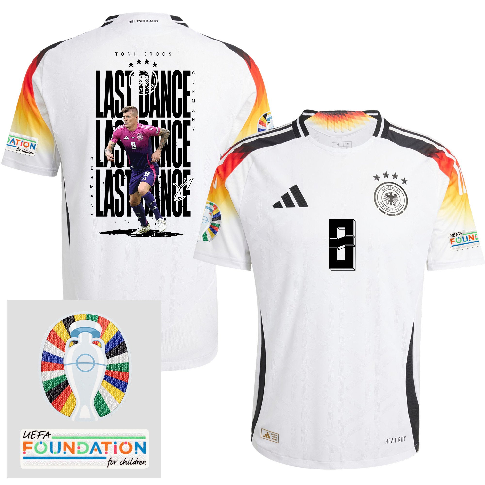 Toni Kroos 8 The Last Dance On The Pitch Germany 2024/25 Home Jersey - Men - UEFA Foundation Patch