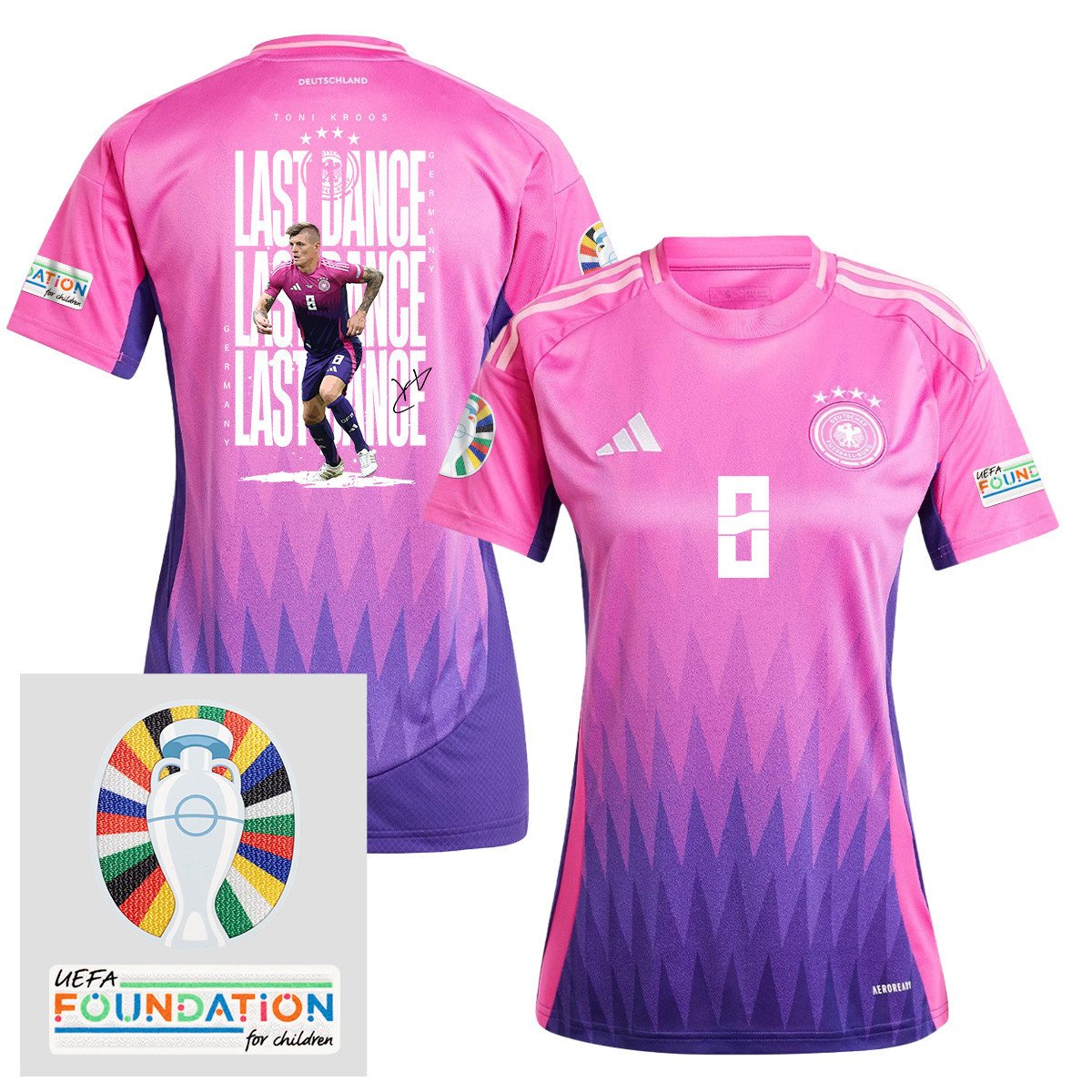 Toni Kroos 8 The Last Dance On The Pitch Germany 2024/25 Women's Jersey - UEFA Foundation Patch