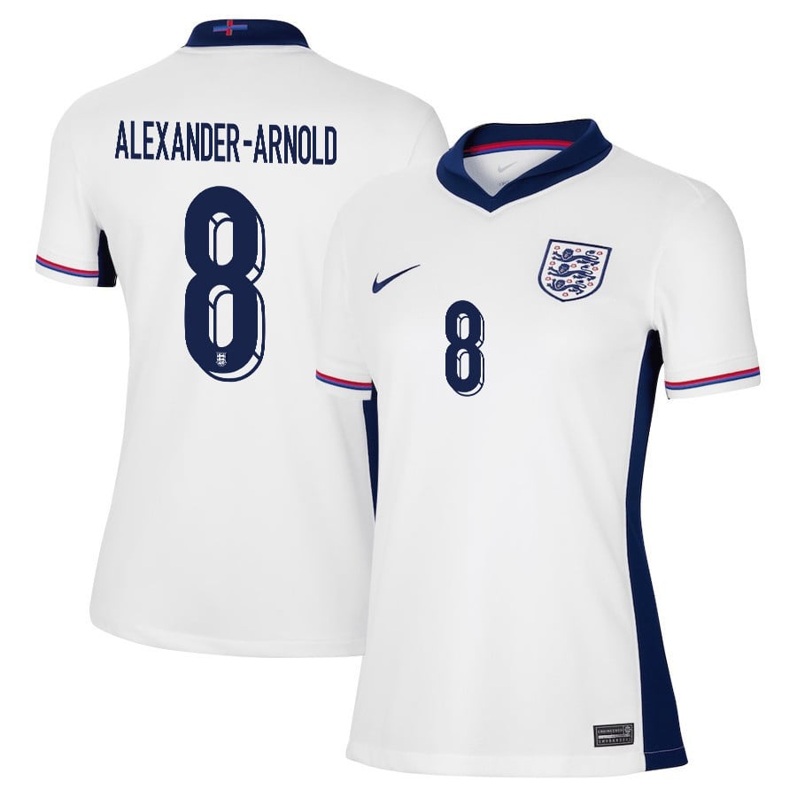 Trent Alexander-Arnold 8 England 2024/25 Home Stadium Football Women Jersey - White