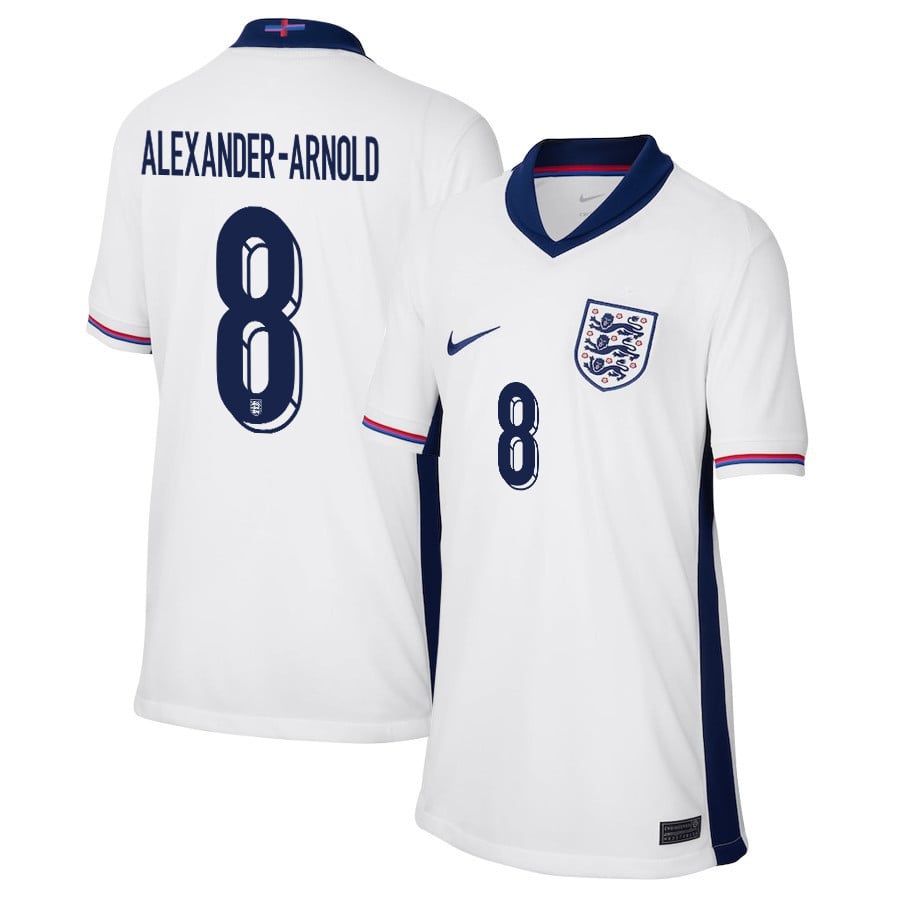 Trent Alexander-Arnold 8 England 2024/25 Home Stadium Football YOUTH Jersey - White