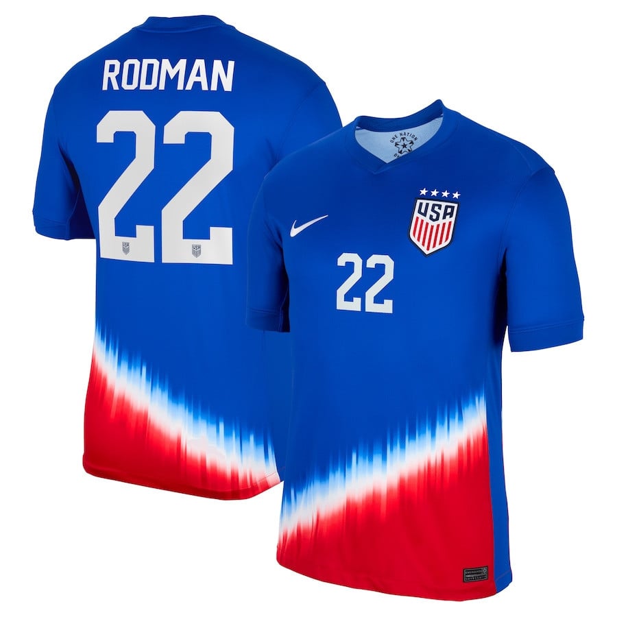 Trinity Rodman 22 USWNT 2024 Away Men Jersey - Royal