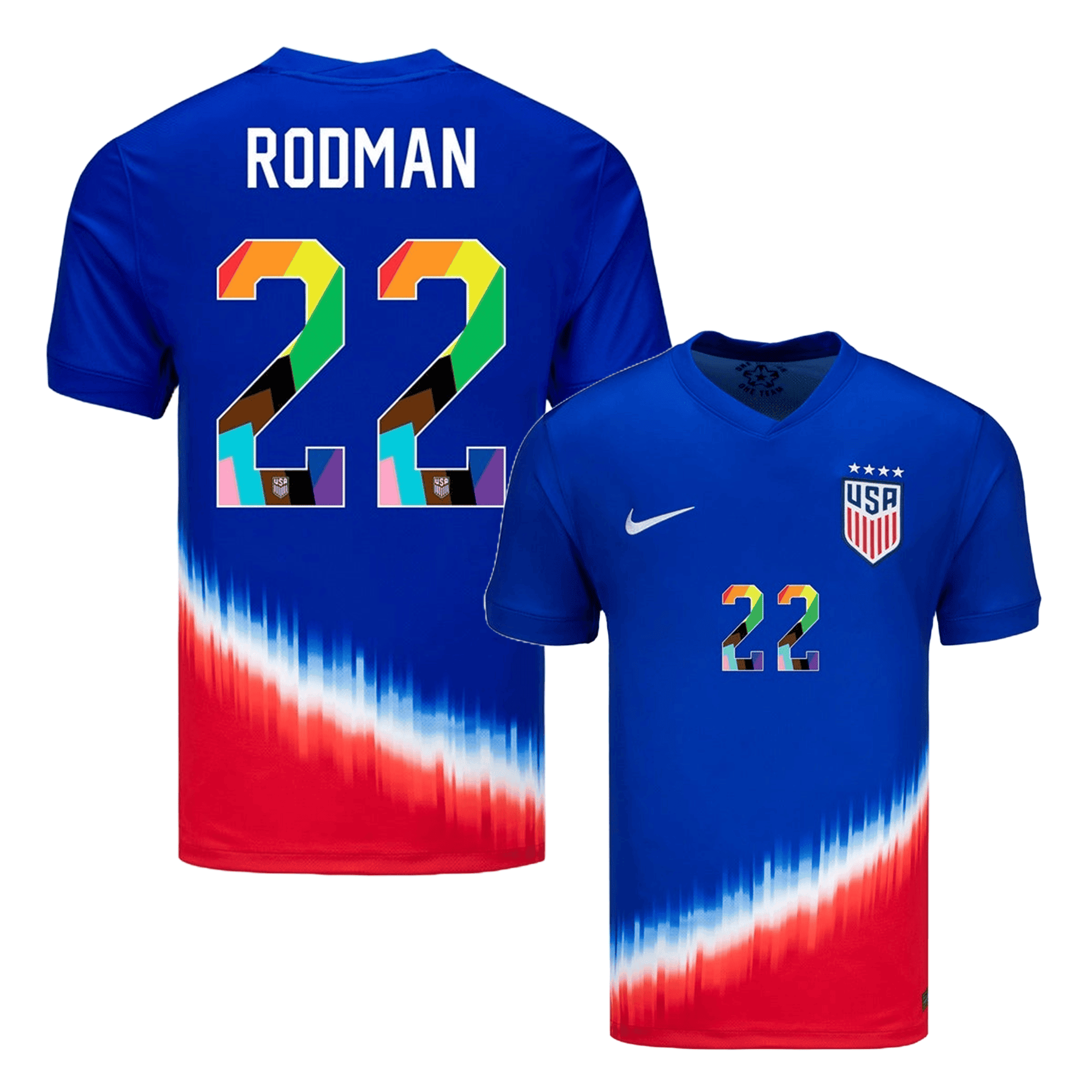Trinity Rodman 22 USWNT 2024 Pride-Themed Away Jersey - Men