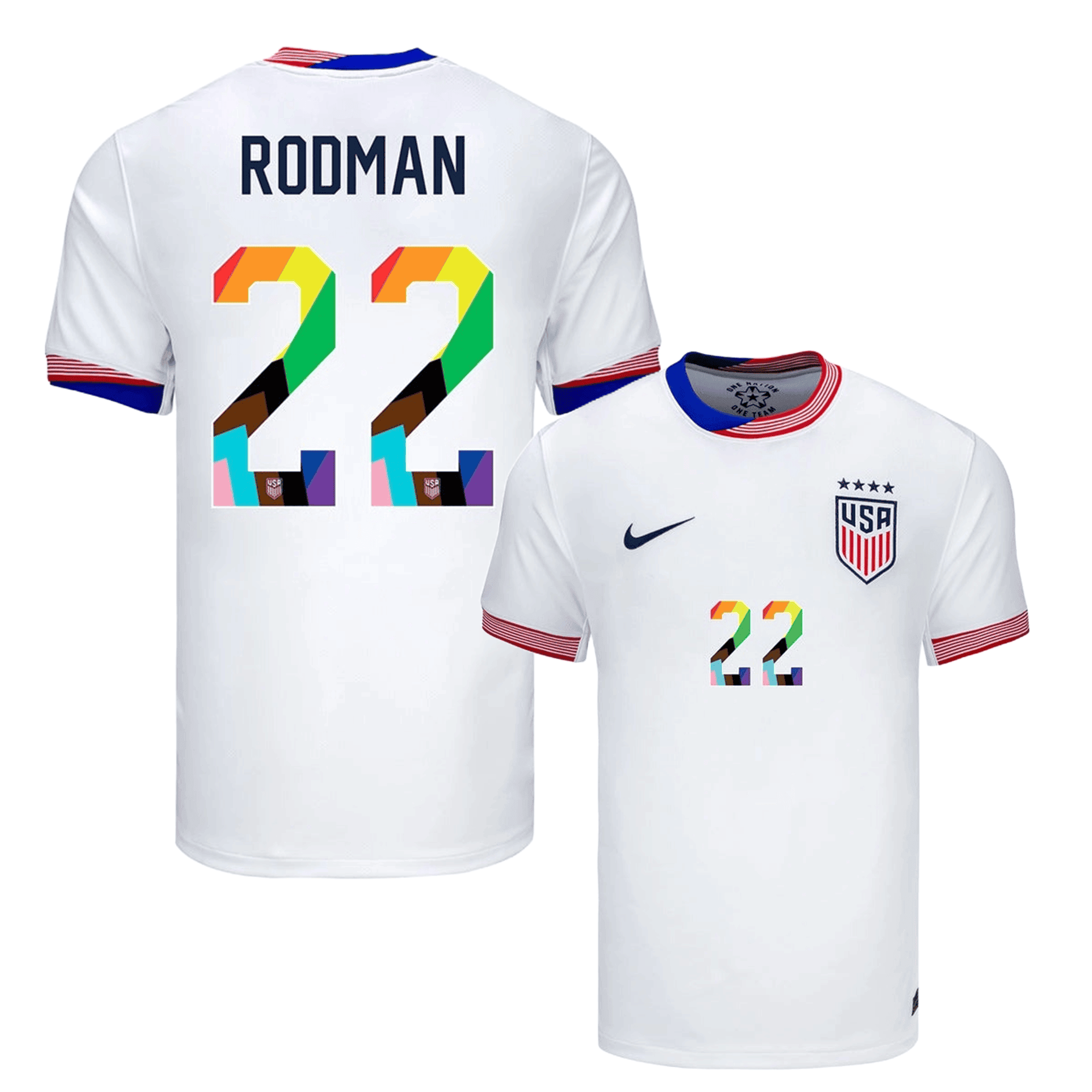 Trinity Rodman 22 USWNT 2024 Pride-Themed YOUTH Home Jersey - White