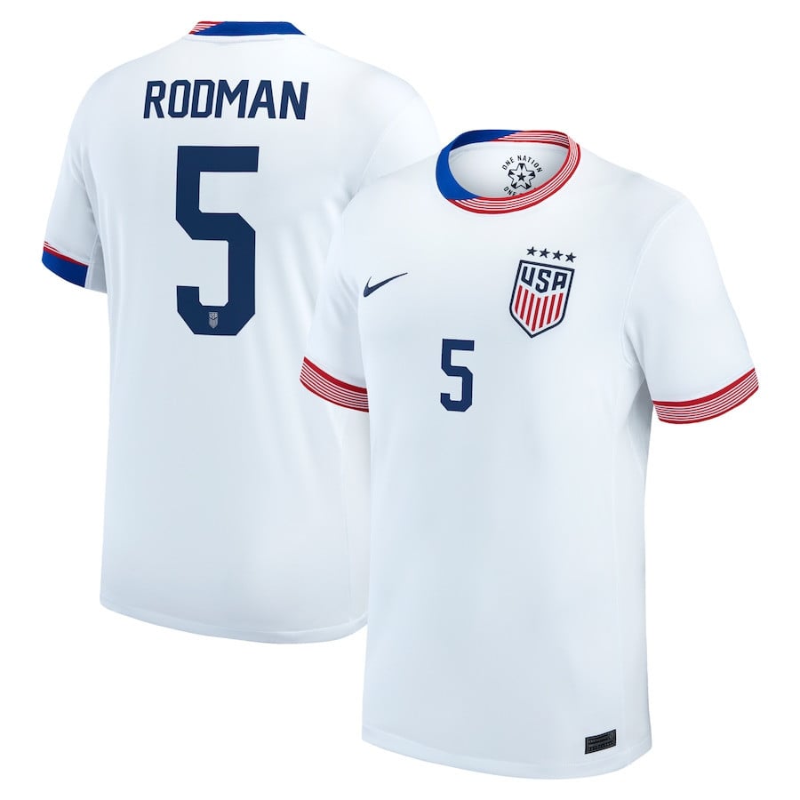 Trinity Rodman 5 USA Women's National Team 2024/25 Home Men Jersey - White