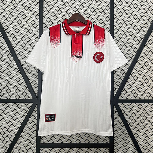 Turkey 1996 Away Retro Men Jersey - White