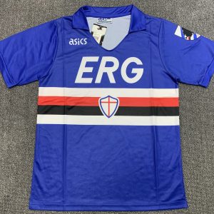 U.C. Sampdoria 1990/91 Home Retro Men Jersey - Blue