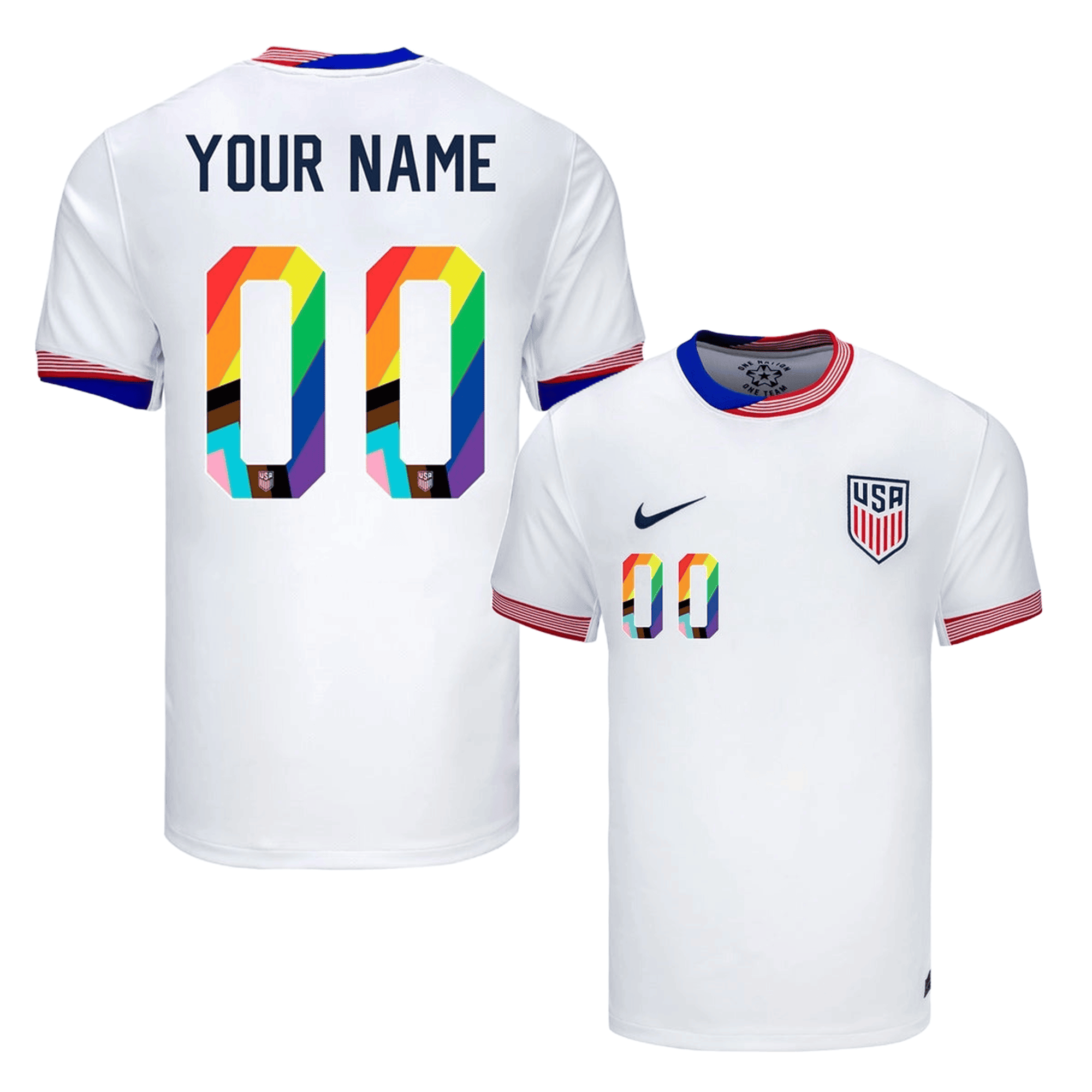 USMNT 2024 Pride-Themed Home Jersey Customized - Men