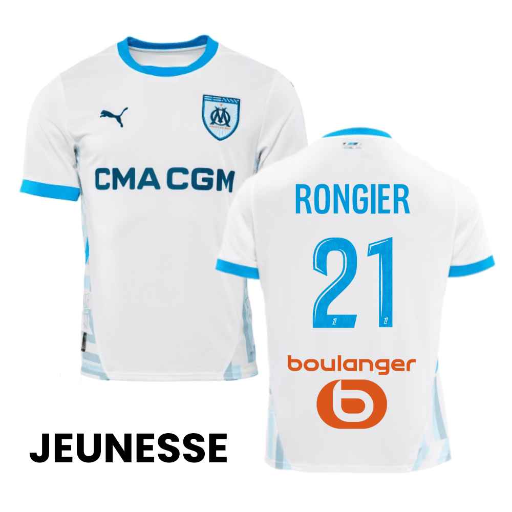 Valentin Rongier 21 Olympique de Marseille 2024/25 Home YOUTH Jersey - White
