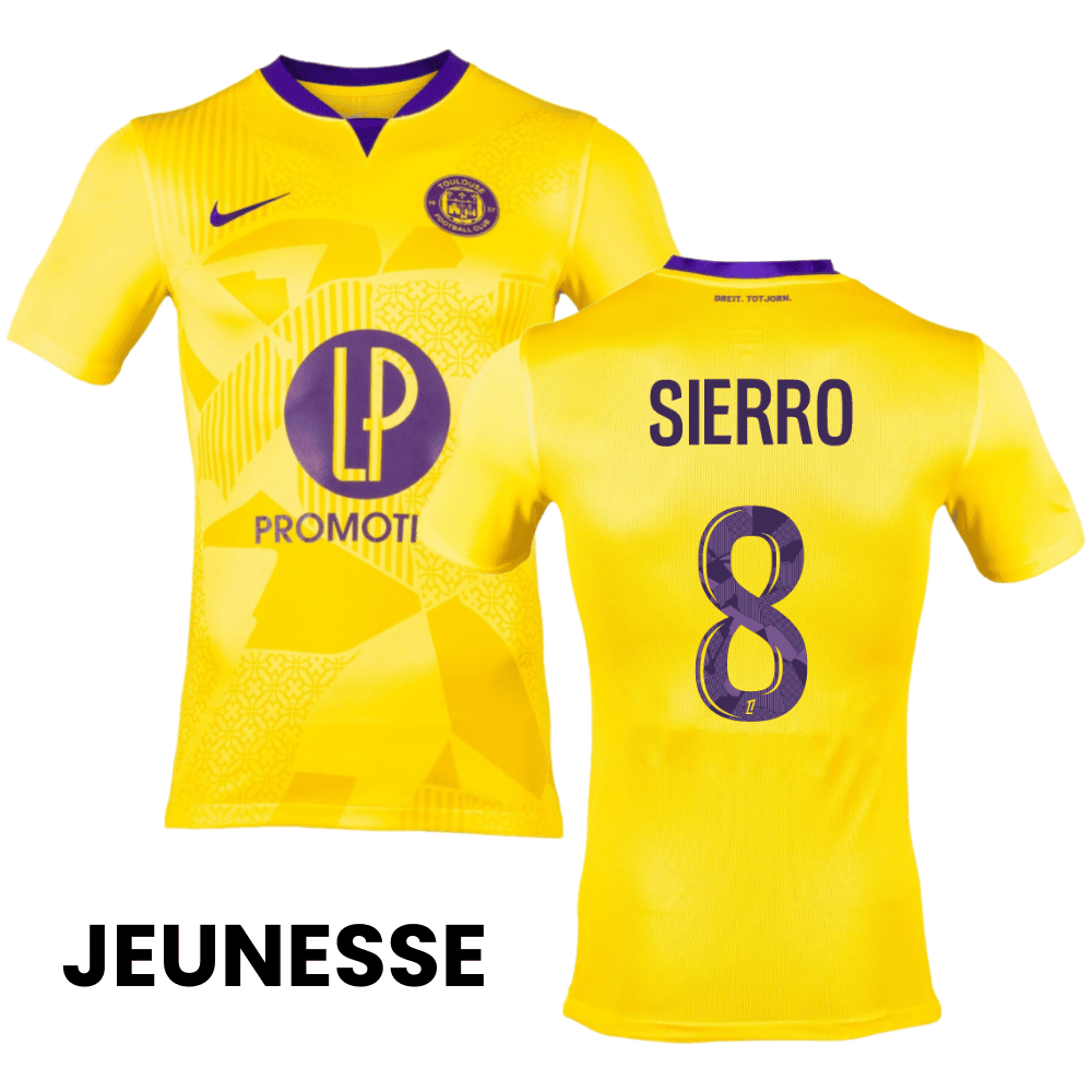 Vincent Sierro 8 Toulouse FC 2024/25 Away YOUTH Jersey - Yellow