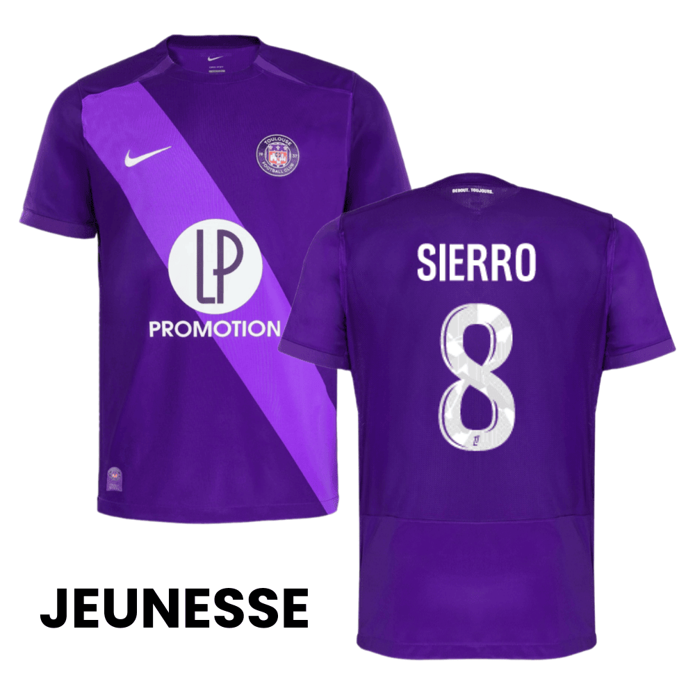 Vincent Sierro 8 Toulouse FC 2024/25 Home YOUTH Jersey - Purple