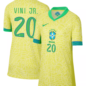 Vinicius Junior 20 Brazil 2024/25 YOUTH Home Jersey - Yellow