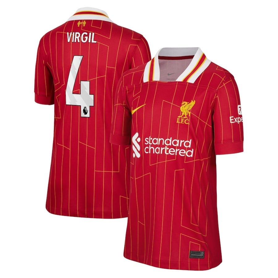 Virgil van Dijk 4 Liverpool 2024/25 Home YOUTH Jersey - Red