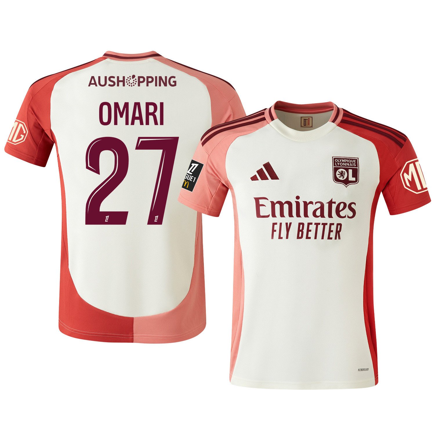 Warmed Omari 27 Olympique Lyonnais 2024/25 Third Men Jersey - Cream